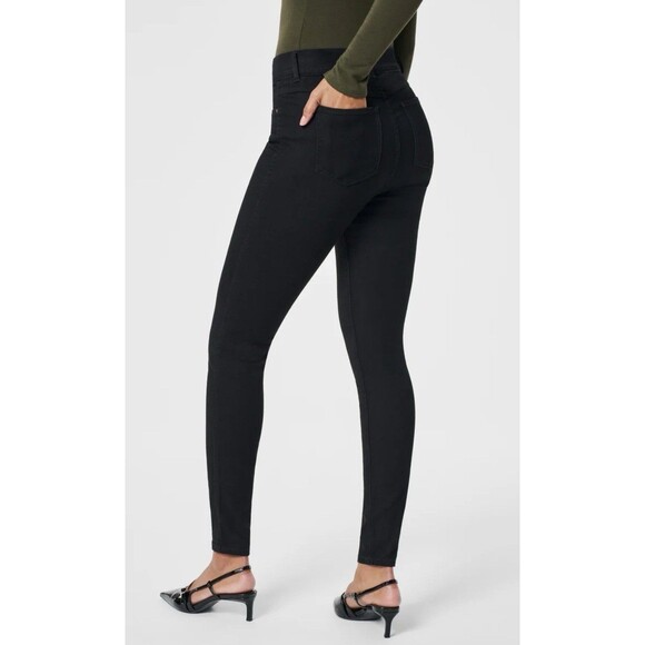 Spanx High Rise Ankle Skinny Shaping Black Jeans Women's Size Medium - Picture 2 of 8